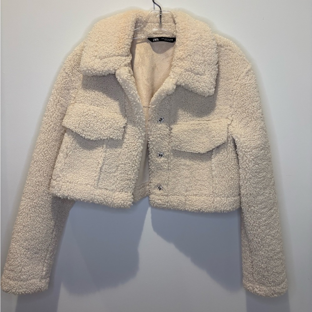 Zara Cream Teddy Jacket